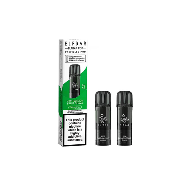 20mg Elf Bar 600 Prefilled Pods 2ml 1200 Puffs - 2 Pcs