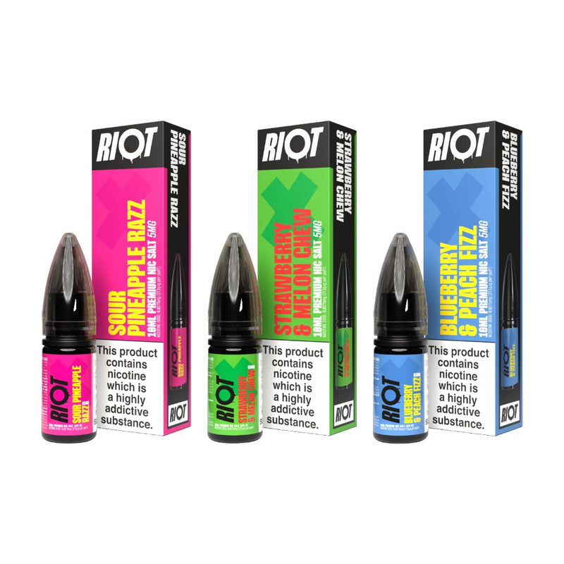 5mg RIOT X Premium Nic Salts - 10ml