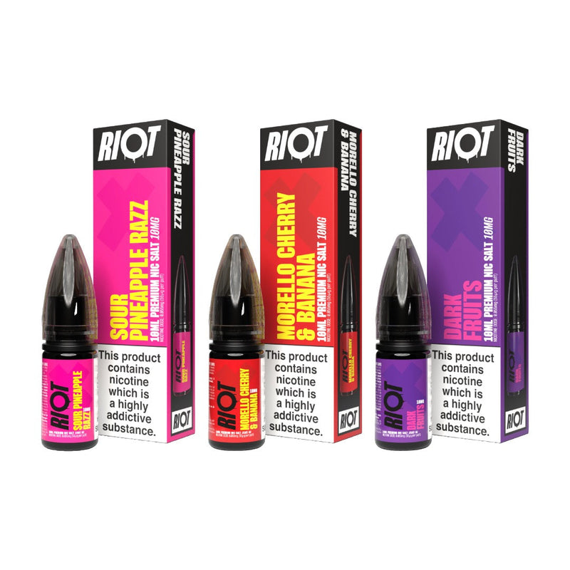 10mg RIOT X Premium Nic Salts - 10ml