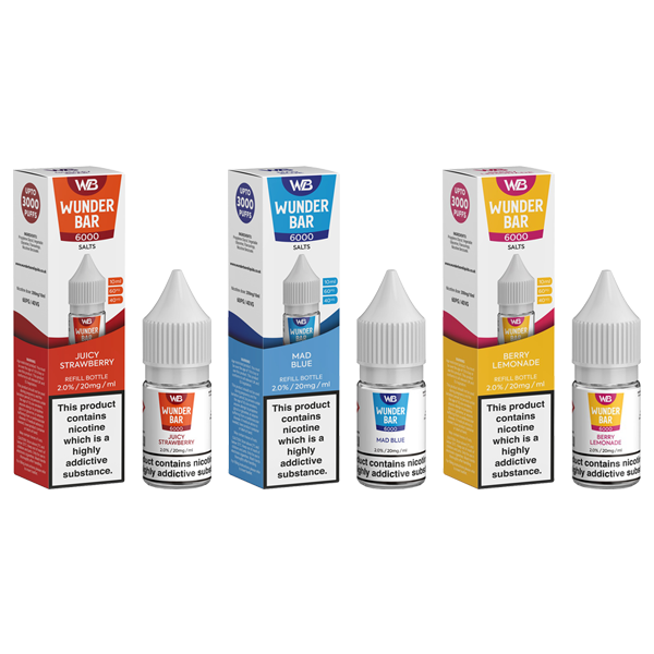 Wunderbar 6000 Salts 10ml Nic Salts - 60PG/40VG (20mg)